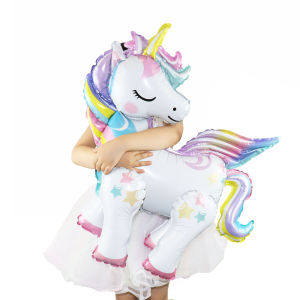 Unicorn Party Decor 3D Standing Rainbow Unicorn Foil Balloons Kids Girls Birthday Party Decoration Baby Shower Globos Supplies