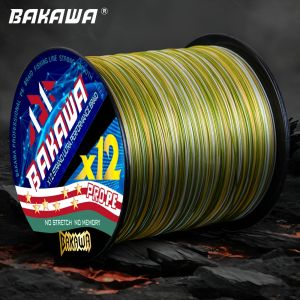 BAKAWA 12 Strands 300M 65LB Braid Fishing Line X12 Multifilament PE Carp Fishing Accessories for Fishing Equipment Fishing Goods