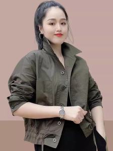 เสื้อแจ็คเก็ตยีนส์สั้นผู้หญิง ฤดูใบไม้ผลิและฤดูใบไม้ร่วง แฟชั่นใหม่ เสื้อคลุมกันหนาวแบบลำลอง สไตล์ลำลอง แขนยาว ทรงหลวม