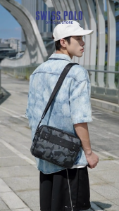 Swiss Polo Mens PU Leather Camouflage Sling Bag / Crossbody Bag - SZB 1263-1