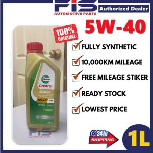 FIS Castrol Original Engine Oil EDGE 5W40 SN/CF ACEA A3/B3 1L Fully Synthetic Minyak Hitam Enjin Kereta 5W-40