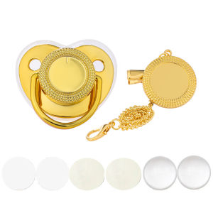 Only Blank Toddler Pacifier Set Baby Shower Gift Newborn Pacifier Clip Lid Sublimation Dummy Baby Teether Infant Nipple New Born