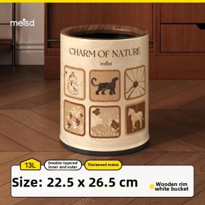 MEISD | Home Use Aesthetic Luxury Large Capacity Metal Open-top Trash Bin