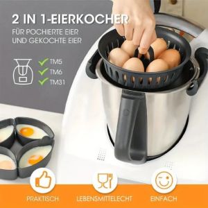 2-in-1 egg steamer suitable for Thermomix TM5 TM6 TM31 used for boiling eggs cooking baskets kitchen utensils and tools. 