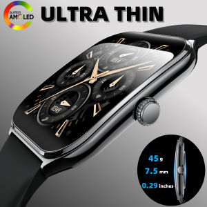 Fashion Ultra-Slim Amoled Smartwatch 1.96inch Curved BT Call Long Battery Life Fitness Watches Men AMOLED Smart Watch for Sport