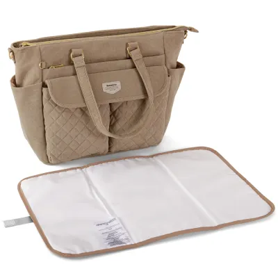Sunveno Crossbody Diaper Bag Tote Baby Diaper Tote Bags Large Travel Mommy Bag with Changing Pad and Stroller Straps for Toddler