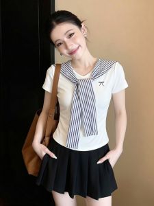AIYITI | Korean Style Naval Collar Short Sleeve T Shirt
