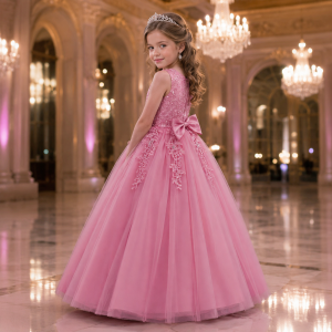 Middle and Large Childrens Beauty Pageant Dress Elegant Girl Piano Performance Long Dress Sequin Embroidered Graduation Prom Dr