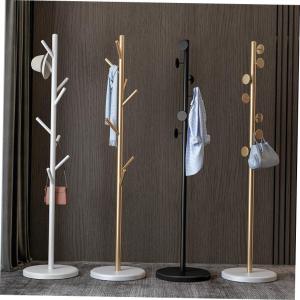 Luxurious Marble Wooden Coat Rack Stand Large Clothes Holder Hat Hanger for Bedroom Storage Organization Clothing Care Tools