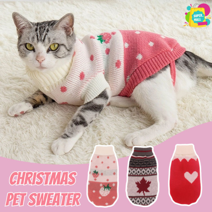 Pet Christmas Sweater Christmas Dog Clothes Winter Warm Clothing For