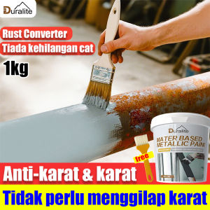No Need to Polish🔥Duralite anti rust paint for metal 1kg with brush for Color Steel Tiles Windows Iron doors Car Motorcycle Rust Remover Stainless Steel Paint Metallic Rust Converter Car Metallic Rust Anti rust Primer metal paint