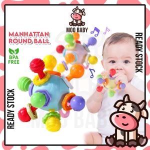 ⭐Moo Baby Toys Manhattan Round Ball Mainan Baby 1 Tahun Baby Teether Toys 6 Month Baby Toy Rattle Toys Infant Toys 寶寶 玩具