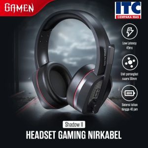 Headset Bluetooth 5.3 Gaming Gamen Shadow II RGB Light Original Bergaransi Shadow 2