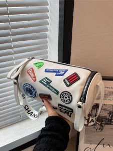 Túi Đeo Chéo Nữ Màu Tương Phản Thời Trang Đường Phố Thường Ngày Đơn Giản Thể Thao Học Sinh Túi Đeo Vai Nhỏ Mềm PU