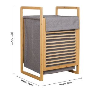 Bathroom Bamboo Cloth Dirty Clothes Hamper Foldable Laundry Basket Home Use Clothing Storage Basket Dirty Laundry Basket