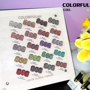 【Ready to Ship】Colorful Girl Flash Gel Polish – 20 Colors Clear-base gel polish with fine shimmer luxurious shine rich pigmentation and long-lasting wear. Looks beautiful from every angle Includes a free color chart