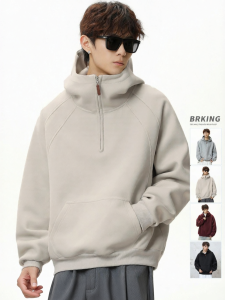 Wood soon | Trendy Loose Fit Half-Zip Hoodie