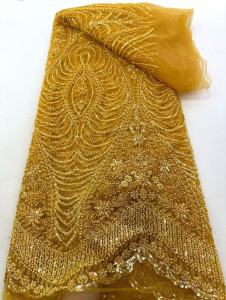 SMVP | Luxury Elegant Handmade Sequins Beaded Lace Fabric High Quality African Style for Wedding Sewing Elegant Embroidery