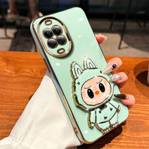 Luxurious Creative Phone Case for Huawei Nova14 with Stand Bracelet Full Cover Soft Shell Girls Anti-Fall Makeup Mirror Included