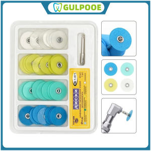 GULPOOE40pcs/Box Dental Composite Polishing Disc Polishing Strips Mandrel Set Dental Supplies Whitening Material Dentistry Tools