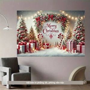 Tấm Thảm Treo Tường Cây Thông Noel Thanh Lịch VIKAMA Trang Trí Lễ Hội Xứ Sở Thần Tiên Mùa Đông Cho Phòng Khách Phòng Ngủ Văn Phòng - Polyester