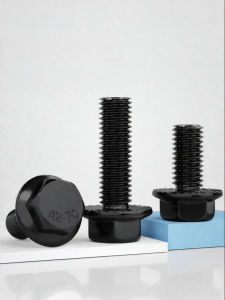 GUWANJI | 304 Stainless Black Flanged Hexagon Head Expanded Knurl Screw M4-M10