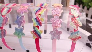Happily Baby Headband for Baby Candy Color Cute Princess Hair Hoop Gradient Rainbow Hair Accessories for Kids Girl Hairband