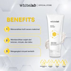 [READY] Whitelab Brightening Facial Wash 100ML - Sabun Pembersih Muka Pencerah Dengan Niacinamide Hyaluronic & Collagen [BPOM]