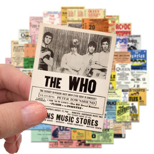 Waterproof Retro Rock Band Stickers 55 Pieces