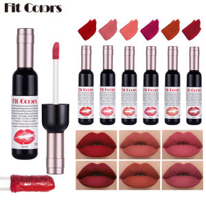 Velvet Matte Wine Bottle Lip Glaze Resistant to Fading Non-Stick Cup Long-Lasting Lipstick Liquid Lipstick Easy to Color Natural 3D