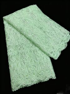 Luxury Pure Color High Quality Flower Dubai Sequins Sequence Material Royal Bridal Sequins Lace Fabric For Wedding Dresse AT2935