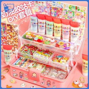 【Ready Stock】DIY Kuka Set Gantungan Kunci Akrilik DIY Keychain Set Kartu Stiker Luca Kotak Kuka Cream Gum Kartun Mainan Anak Perempuan Hadiah Ulang Tahun