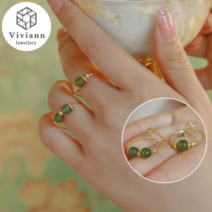 Viviann Nhẫn Ngọc Bích Hetian Thiết Kế Chính Hãng Nhẫn Vàng Mùa Hè Cổ Điển Nhẫn Pha Lê Thanh Lịch Nhẫn Có Thể Điều Chỉnh Mở Cổ Điển Thời Trang Cho Nữ Nhẫn Nữ Trang Sức Hợp Thời Trang Nhẫn Đeo Tay Dây Xích
