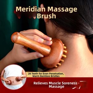 YIJIANGDAO | Wooden Circular Head Massager Gua Sha Comb