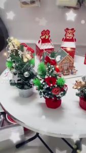 Cây thông mini 30cm và 40cm đầy đủ phụ kiện trang trí noel giáng sinh Cây Thông Noel Để Bàn