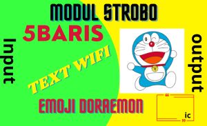 modul terbaru strobo text 5baris emoji doremon