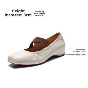 Belle | Genuine Leather Ballet Style Pumps with Hidden Heel