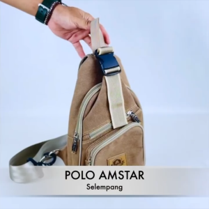 POLO AMSTAR Tas Pria Selempang Bahu Sling Bag Kanvas