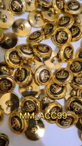 KANCING BAJU JAMUR GOLD MOTIF RAJA DIAMETER 2 CM ISI 12 PCS