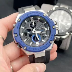 G นาฬิกาผู้ชาย รุ่น GST-B100GA 2 ระบบ ดิจิตอล & อนาล็อค ขอบเคปล่า สายนาฬิกา ยางเรซิน ขนาด 50 มม แถมกล่องคาสิโอฟรี