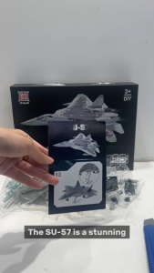 Heavy Fighter Jet SU-57 1:72 DIY Aeroplane Plane Airplane Aircraft Military Blocks Model Collection Toys Boys Kids