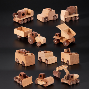 Wooden Engineering Vehicle Model Toy for Boys