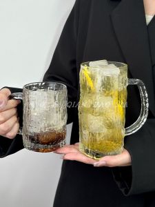 Cốc Thủy Tinh Dung Tích Lớn Ins Phong Cách Dày Có Thanh Gỗ Cốc Đựng Nước Ép Trái Cây Cốc Bia Cốc Cà Phê Cốc Đựng Đồ Lạnh