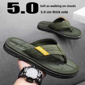 2025 New Mens Flip Flops Casual Summer Outdoor Beach Shoes Anti-slip Wear-resistant EVA Material Sport Style Pure Color