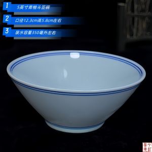 Bát Ăn Trưa Bằng Gốm Sứ Màu Xanh Cổ Điển Xi Hong Jingdezhen Bát Ăn Trưa Kiểu Trung Quốc Bát Đựng Súp Bát Đựng Thịt Bát Đựng Thức Ăn Chịu Nhiệt Độ Cao