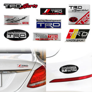 TRD SPORTS Logo 3D Aluminum Metal Decor Sticker Car Alloy Emblem Body Modified Decal Toyota GR Sport Gazoo Racing Waterproof Motorcycle Accessories