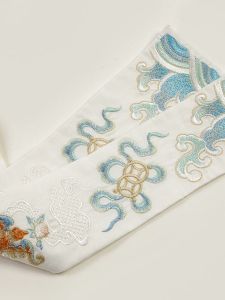 Phụ Kiện Trang Phục Hanfu Cổ Tròn Phong Cách Trung Hoa Thêu Họa Tiết Truyền Thống Một Mảnh Lụa Voan Dài Mùa Thu 2024