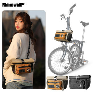 Rhinowalk Bicycle Front Bag Quick-Release 4L Large Capacity Built-In Rain Cover 2 Colors City Cycling Travel Storage Luggage Shoulder Bag For MTB Road Bicycle