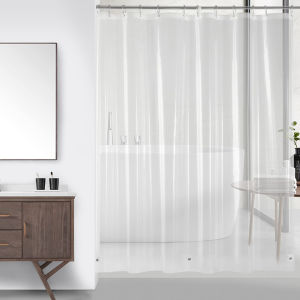 PEVA Shower Curtain Waterproof Plastic Clear Bath Curtains Transparent/Colorful Bathroom Curtains Mildew Home Luxury with Hooks