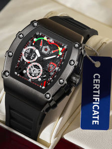 นาฬิกา Quartz แบบกันน้ำสำหรับผู้ชาย Kimsdun แบรนด์ K-2102B สายยางทรงกลม หน้าปัดสี่เหลี่ยม ช่องโหว่ 24 ชั่วโมง ความลึก 2000 เมตร